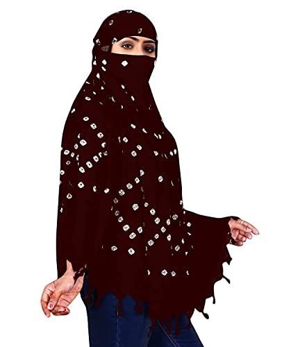 Image of Cotton Long Scarf Cum Mask Scarves Usable for Vehicle Driver | White Printed Design Fabric | Universal Size | Soft & Breathable Sun Protection | For Girl & Women