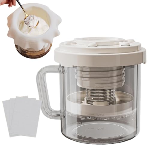 Colador de yogurt – Filtro multiusos para hacer yogur con tapa, material duradero de alimenticio, recipiente de colado de cocina, utensilio de cocina, colador para hacer queso para apartamento