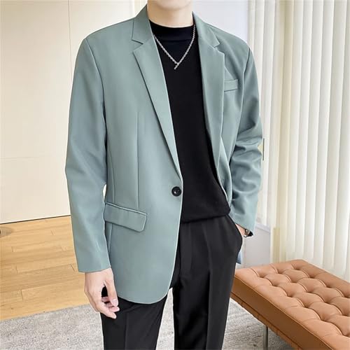 Mens Handsome Casual Blazers Leisure Loose Suit Jackets Suit Pure Color Blazer3