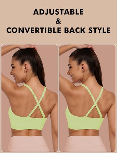 Image of Buauty Sports Bra for Women, U Neck Adjustable Spaghetti Strap Workout Bra with Removable Cups for Yoga Pilates Gym