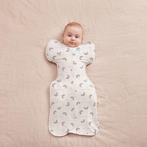 Image of Love to Dream Swaddle UP, Baby Sleep Sack Self-Soothing Swaddles for Newborns, Improves Sleep Secure Fit Helps Calm Startle Reflex, New Born Essentials for Baby,1.0 TOG Medium 13-19lbs, Rainbow Dream
