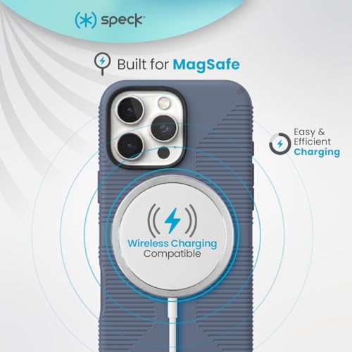 Image of Speck CandyShell Grip Case - iPhone 16 Pro Slim MagSafe - Mystery Blue /Faded Denim