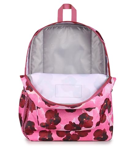 Image of JanSport Cross Town Backpack - Simple Bag for Everyone with 1 Main Compartment, Front Utility Pocket - Premium Class Accessories - Pop Art Pansies