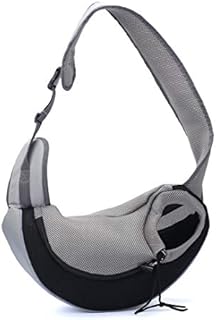 PETEMOO Pet Sling Carrier Bag, Hand-Free Dog Cat Outdoor Travel Shoulder Bag with Adjustable Strap& Zipper
