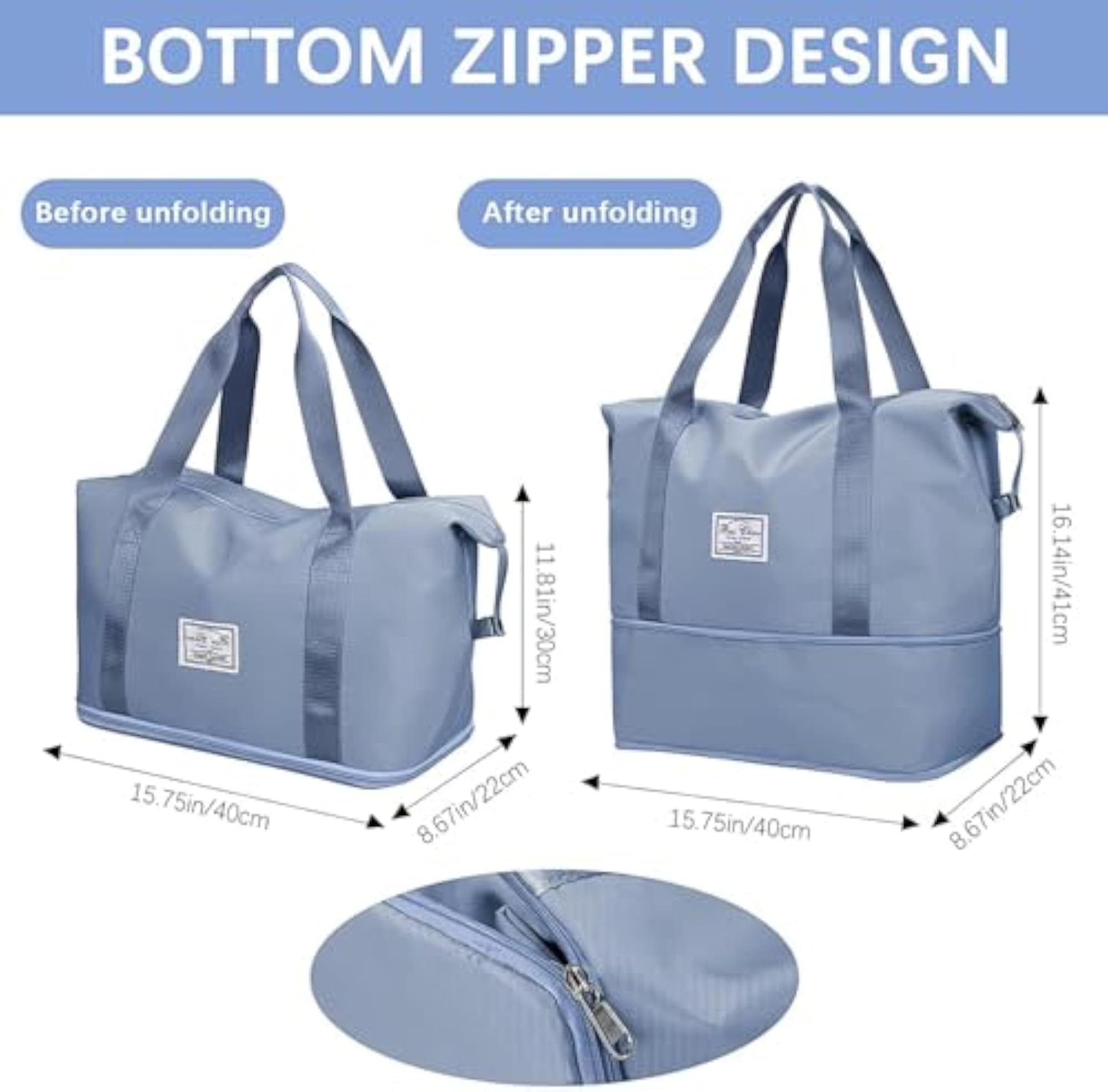 Nylon Imported Travel Tote Duffle Bag, Lightweight & Waterproof