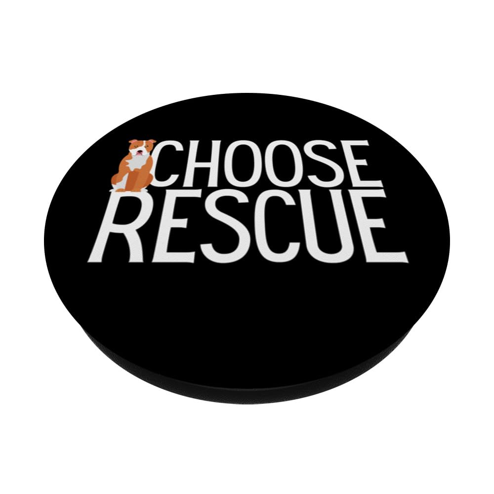 Choose Rescue is an animal enthusiast is a dedicated rescuer PopSockets Swappable PopGrip, Black - Image 2