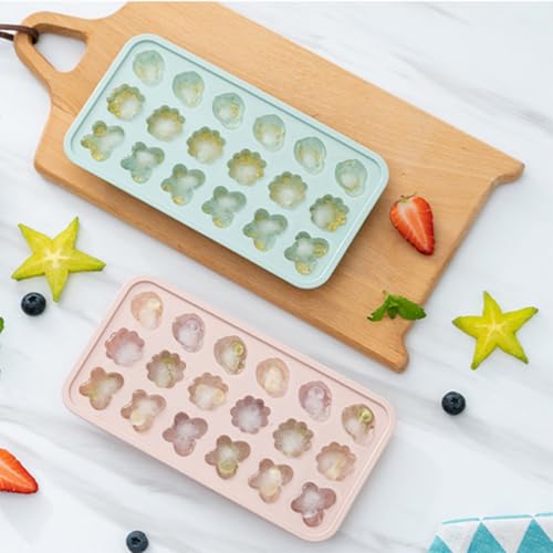Molde cuadrado de silicona para cubitos de hielo con diseño floral miniatura 4