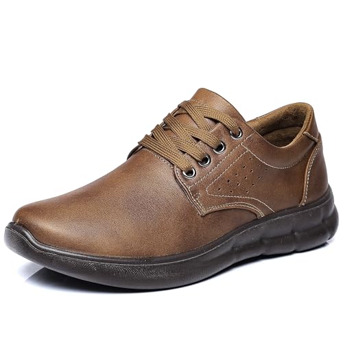 Trsorini Mens Casual Shoes Soft Sole Loafers Lightweight Comfort Breathable Flats Walking Shoes Male Brown 11