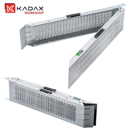 KADAX Faltbare Auffahrrampe bis 400 kg, 2 Stück, Rampe aus Stahl für Anhänger, Laderampe für Motorrad, Verladerampe klappbar, Auffahrrampen, Rampen