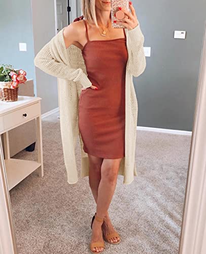 Image of Misassy Womens Open Front Knit Sheer Cardigans Summer Boho Lightweight Long Sleeve Kimono Long Sweater