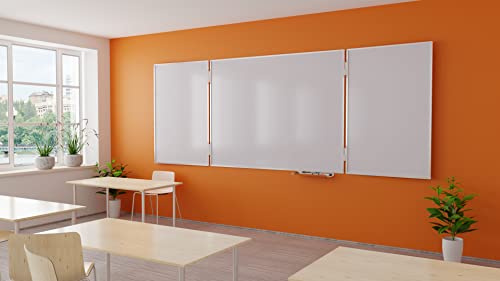 Tableau blanc magnétique triptyque haut de gamme avec cadre alu - 2