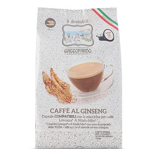 48 GATTOPARDO CAFFE GINSENG capsule compatibili con A Modo Mio - 3 Astucci da 16 Capsule Toda Caffe per Macchine A Modo Mio -