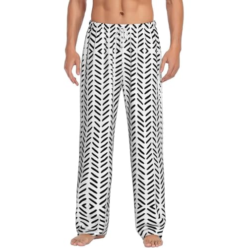 Pantalon de pyjama en polaire doux homme vêtement de détente thermique noir et blanc
