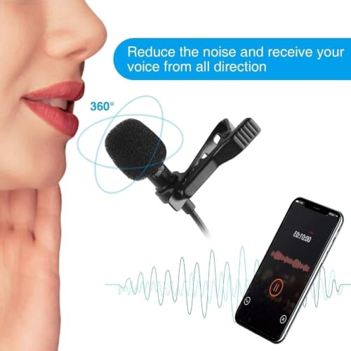 Image of DDLC 3.5mm Wired Lapel Microphone for Video Recording | Mini Mike for Phone | Microphone for Recording | Smartphones | PCs & Laptops | Ideal for YouTube | Interviews| Vlogging | Podcasts (5M)