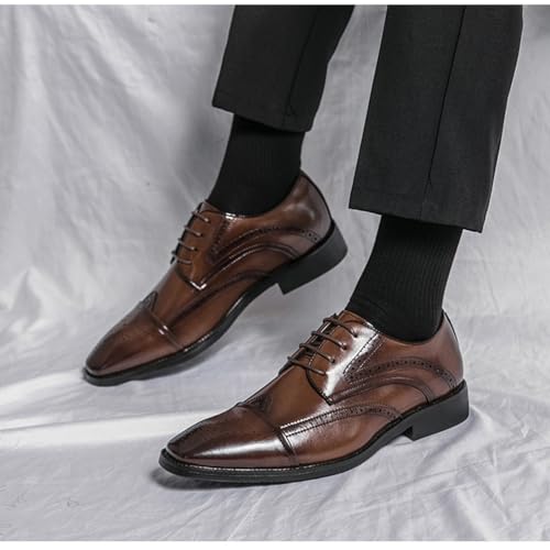 Men's Lace-Up Dress Shoes, Classic Brogues Derbys Comfortable School Shoes for Boy, Teen in Business, Party and Wedding4