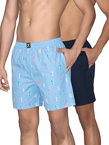 Image of XYXX Men's Surf & Pace Super Combed Cotton Boxer Shorts (Pack of 2)
