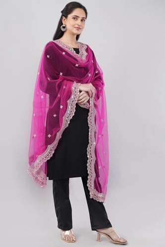 Scalloped Cutwork Net Dupatta, Lightweight and Sheer Shawl, Scarf, Wrap4