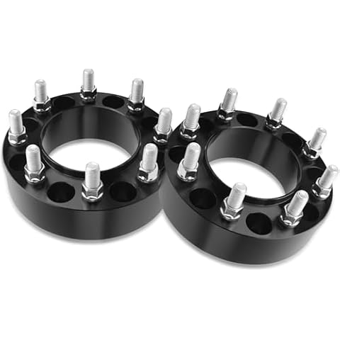 8x6.5 Hubcentric Wheel spacers for Front Wheels 1999-2010 Silverado 2500 Sliverado 3500, 2pcs 2 inch 8x165.1mm Wheel spacers 116.6mm Hub Bore with M14x1.5 Thread Pitch Cover