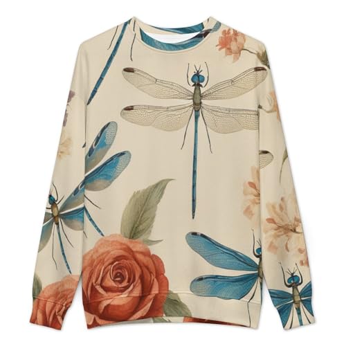 MoBlinko Boho Dragonfly Mens Sweater Crewneck Sweater Lightweight Sweaters for Men Long Sleeve Pullover2