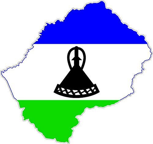 Akachafactory Autocollant Sticker adhesif Voiture Vinyle Drapeau Carte Lesotho