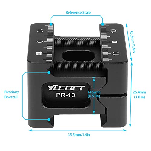 Yueoct Metal Picatinny to Picatinny Dovetail Rail Mount Clamp Riser Adapter with Anti-Slip Stopping Screws