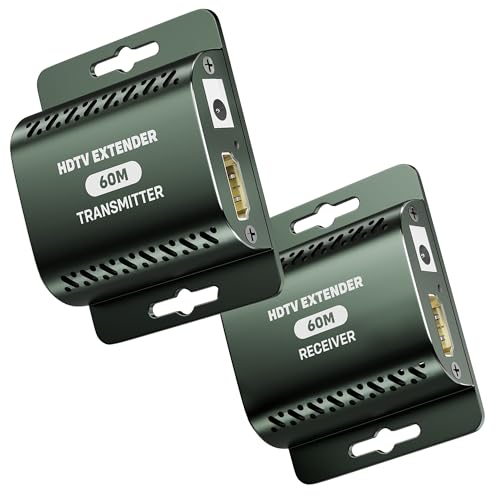 HDMI エクステンダー HDMI 送受信機 HDMI LAN エクステンダー HDMI 延長ケーブル 196FT/60M ロスレス伝送 対応Cat5e/6/7 フルHD 1080Pサポート 3D LAN 変換 エクステンダー LANケーブル PC PS4