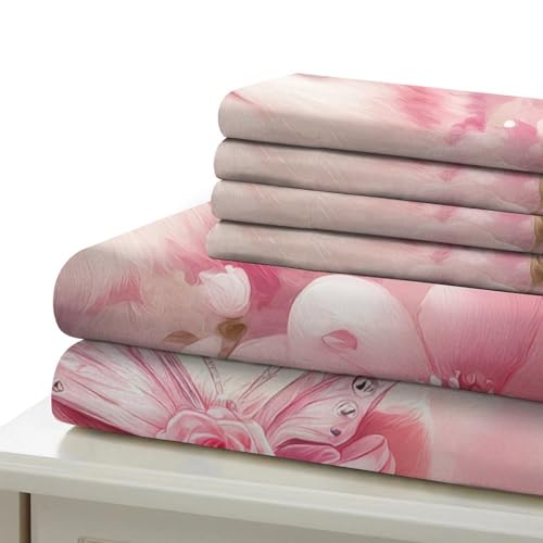 Housse de couette chaton rose en microfibre résistante effet 3D premium - 7