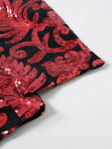 Men's Long Sleeve Suit Jacket with Sequin Decoration Single Button Outerwear Blazers4