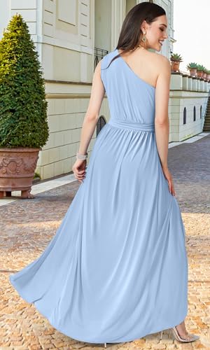 Image of KOH KOH Womens One Shoulder Cocktail Bridesmaid Wedding Guest Maxi Dress