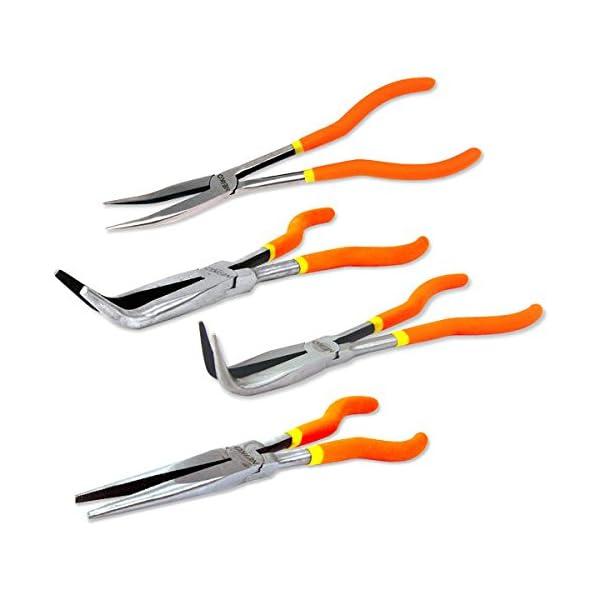 NEIKO 02105A (4) Long Nose Plier 11” Long Reach, Straight, Angle