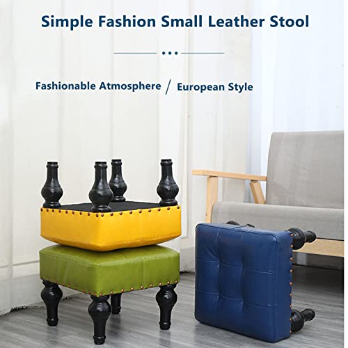 Repose-Pieds Vintage avec Pieds Amovibles, Petit Pouf Portable Salon