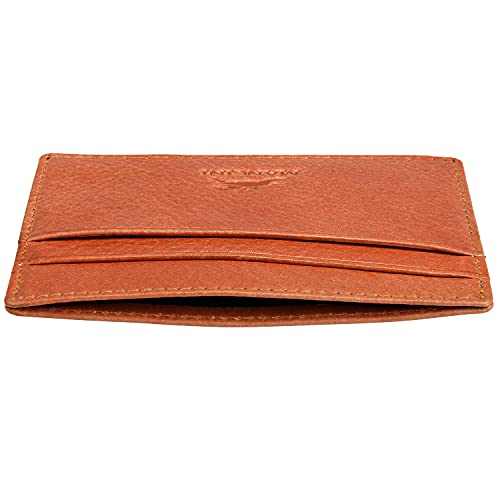 Mancini Bellagio Top Grain Leather Slim RFID Secure Card Case, Cognac3