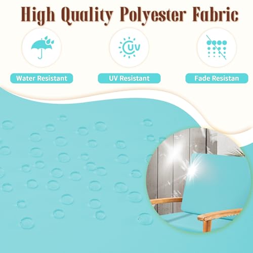 Image of Deep Seat Patio Cushions Set of 2, 24x24 Inch Waterproof & Fade Resistant Outdoor Chair Cushions, Thick Padded Replacement Sofa Cushions for Garden Yard Furniture