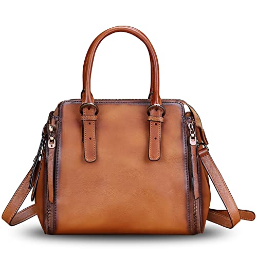 Image of Genuine Leather Handbags Satchel for Women Purse Vintage Handmade Top-Handle Crossbody Shoulder Bag