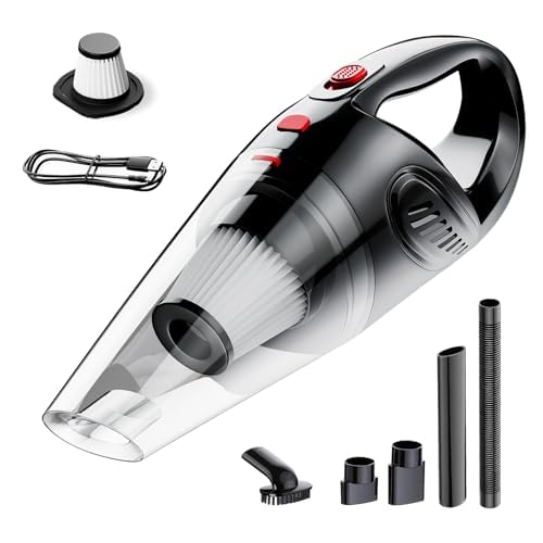 Image of Small Portable Handheld Vacuum Cleaner - Strong Suction Hand Vacuum | Mini Vacuum Lightweight & Low Noise with Washable Filter, Effective Crevice Tool Fastly Clean Dust for Car Home Office
