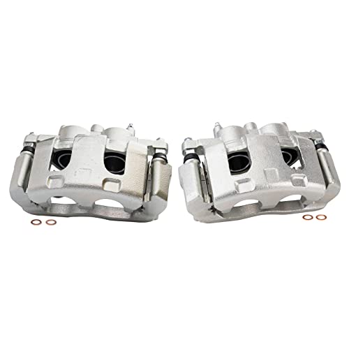 Image of TRQ Front Brake Caliper Set Zinc Coated Brackets Compatible with 2008-2009 Buick LaCrosse 2006-2011 Lucerne 2006-2011 Cadillac DTS 2014-2016 Chevrolet Impala Limited