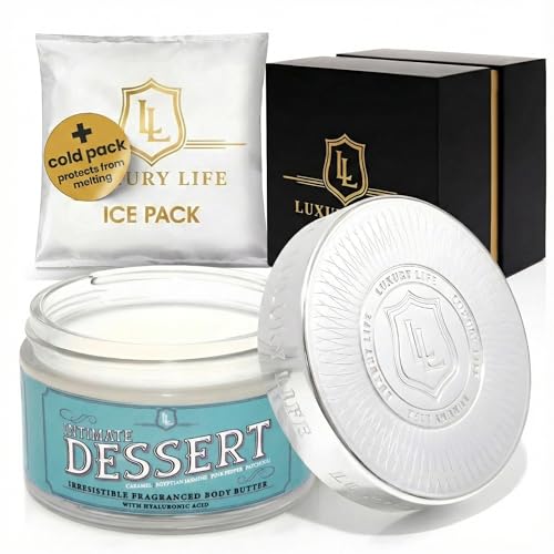 LUXURY LIFE BUTTER - Irresistibly Scented Body Butter with Hyaluronic Acid for Ultimate Moisture. Luxurious Natural Fragrance. Hydrates for a Non-Greasy Glamorous Glow, Intimate Dessert, 5 oz.