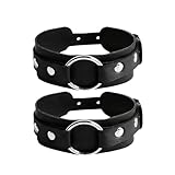 2pcs Leather Arm Bands for Men, Punk Bracelets Adjustable Upper Arm Strap with Metal Ring Black Arm Bands Rock、Party Accessories