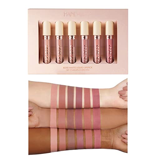 6 set rouges à lèvres mattes, mat rouge à lèvres nude ensemble velouté longue durée antiadhésif tasse, cadeau de rouge à lèvres, Liquid Lipstick Maquillage Coffret Cadeau (02)