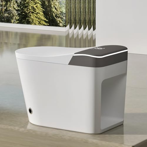 SouNor Smart Toilet con asiento bidé calefactado, auto flush, sensor de pie, modos de limpieza variables, luz nocturna, pantalla LED, acabado blanco brillante miniatura 4