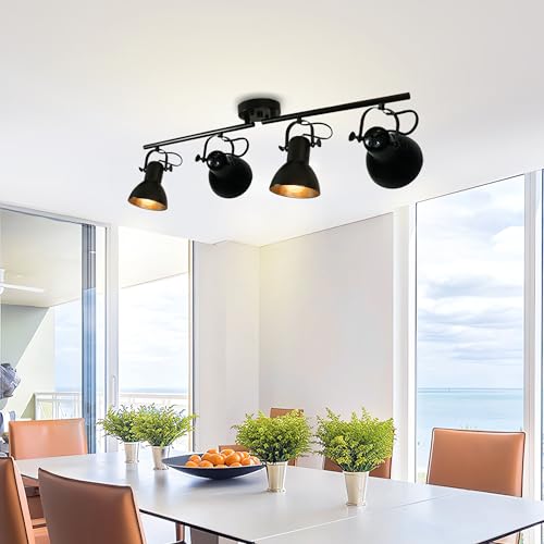 Track-Lighting-Fixtures-Ceiling-Black-Track-Lighting-Kitchen-Light-Fixtures-Ceiling-Light-4-Light-Angle-Adjustable-Industrial-Track-Lighting-Kit-for-Living-Room-Gallery-office-Mall-Billiard-Table Track Lighting Fixtures Ceiling Black Track Lighting Kitchen Light Fixtures Ceiling Light 4 Light Angle Adjustable Industrial Track Lighting Kit for Living Room Gallery office Mall Billiard Table