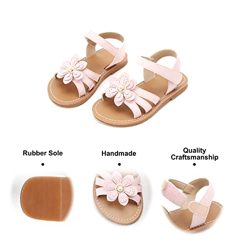Image of Felix & Flora Toddler Girl Sandals - Little Girl Easter Dress Shoes Lightweight Open Toe Beach Holiday Flats