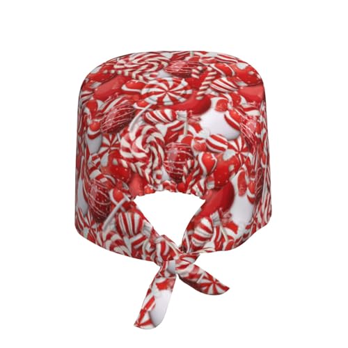Image of Working Cap Scrub Cap with Sweatband Adjustable Unisex Tie Back Hat for Cleaning Farm Nursing