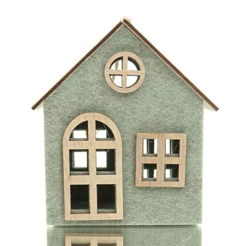 Gasper Deko-Haus Anhänger Hellgrün meliert - Filz & Holz - Hängender Schmuck - Dekoration