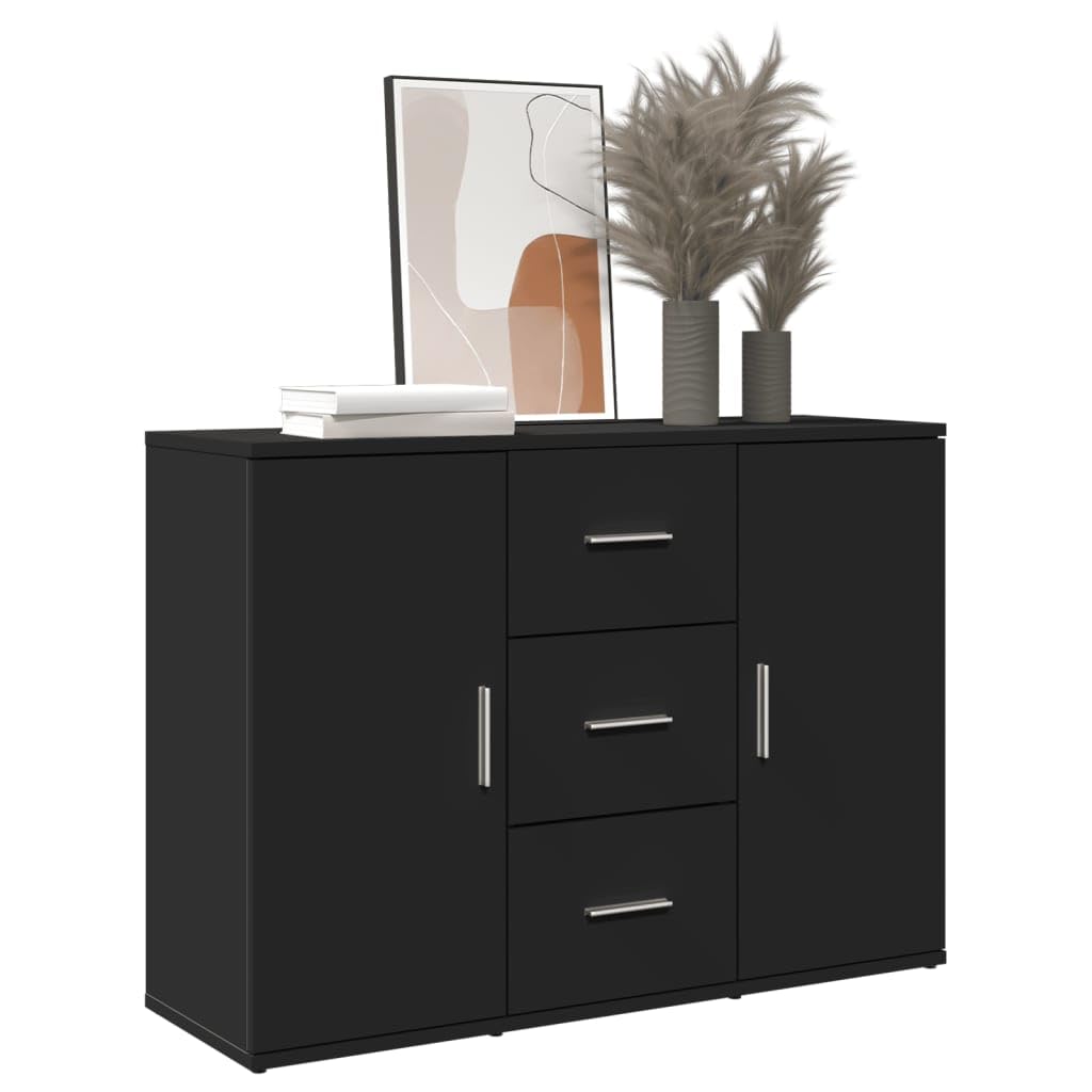 Dressoir 91x29,5x65 cm bewerkt hout zwart