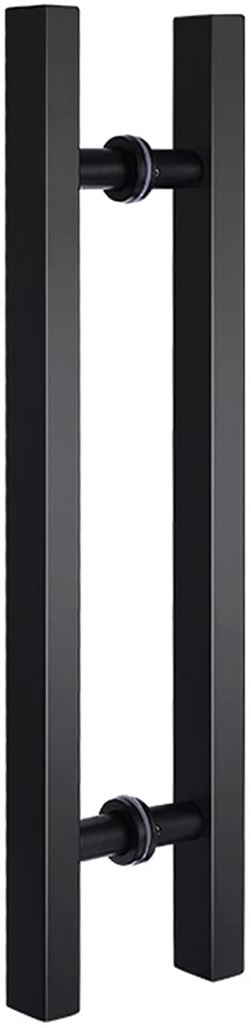 MXXQRHF Matte Black Push Pull Door Handles, 24in Gold Stainless Steel Commercial Glass Door Handle, Interior & Exterior Use, Modern Design for Home & Office