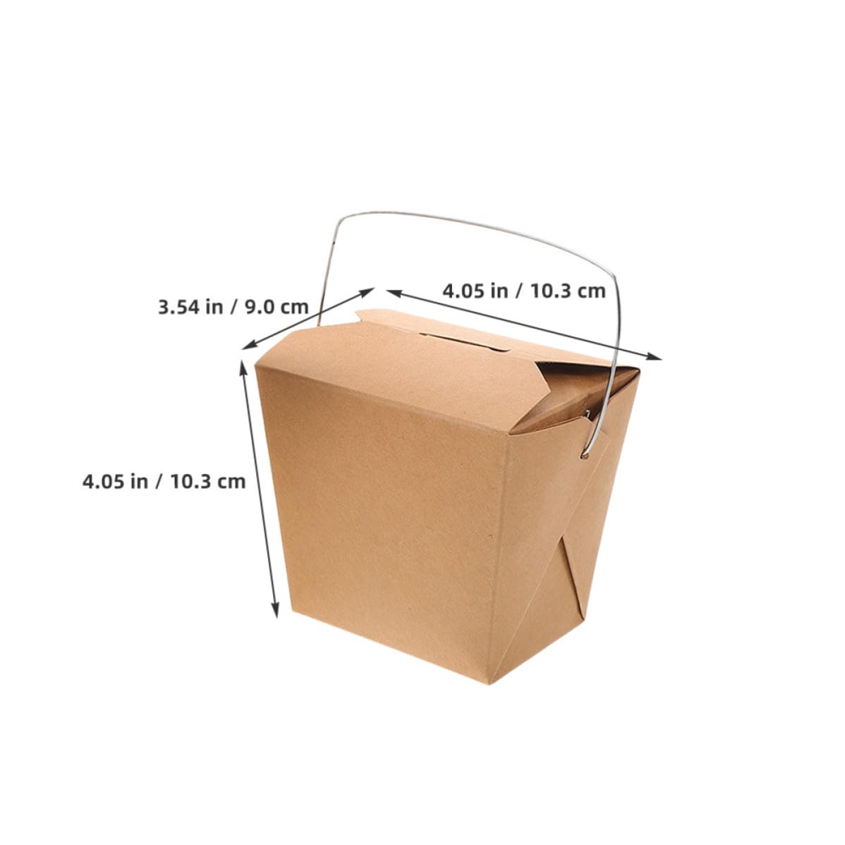 PRETYZOOM 50 Pezzi Contenitori per Cibo da Asporto in Carta Kraft da 26oz con Manico in Ferro, Resistenti alla Deformazione, per Riso Fritto e Patatine Durante Pranzi fuori Casa o Riunioni