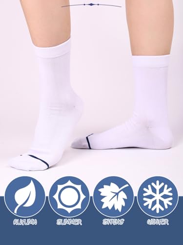 Campsis Men Viscose Socks, Dress Ankle Socks, Breathable Calf Sock(5 Pairs) 7