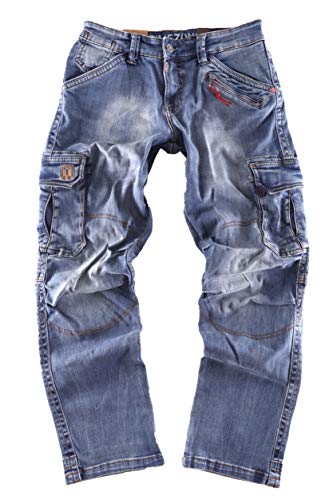 Timezone Herren Cargo Jeans Hose BenitoTZ 3300 White Used wash W34/L34