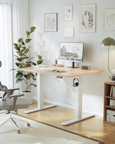 Jummico Scrivania Regolabile In Altezza, Scrivania Regolabile Elettrica Con Smart Panel Da Caricatore Usb, Scrivania In Piedi Con Funzioni Di Memoria, Standing Desk 100 X 60 Cm, Beige - 2